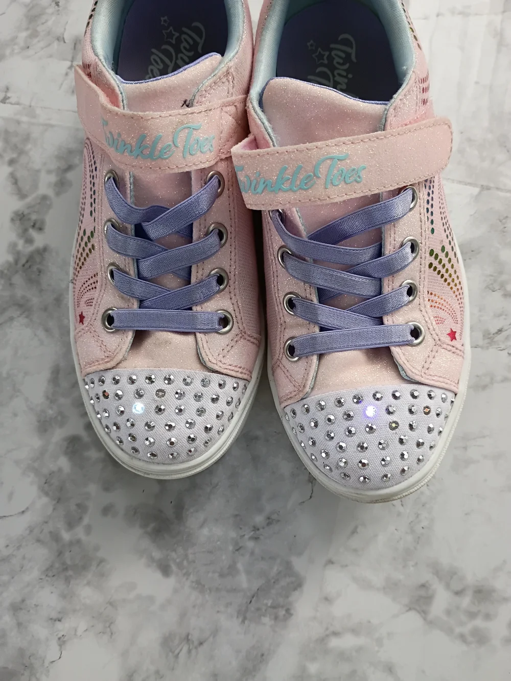 Girls Pink and Purple Light-Up Sneakers
